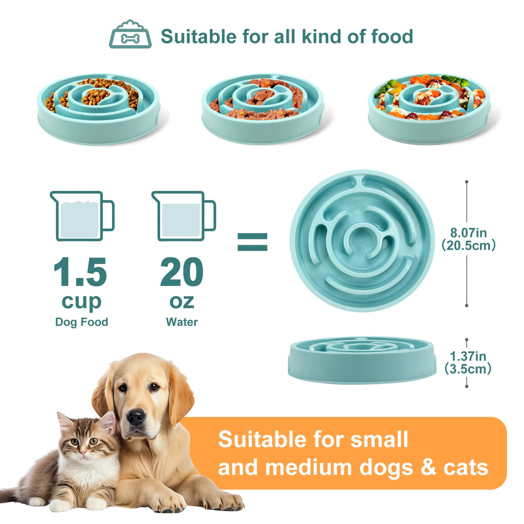 Slow Feeder Dog Bowl — Anti-Gulping Puzzle Bowl
