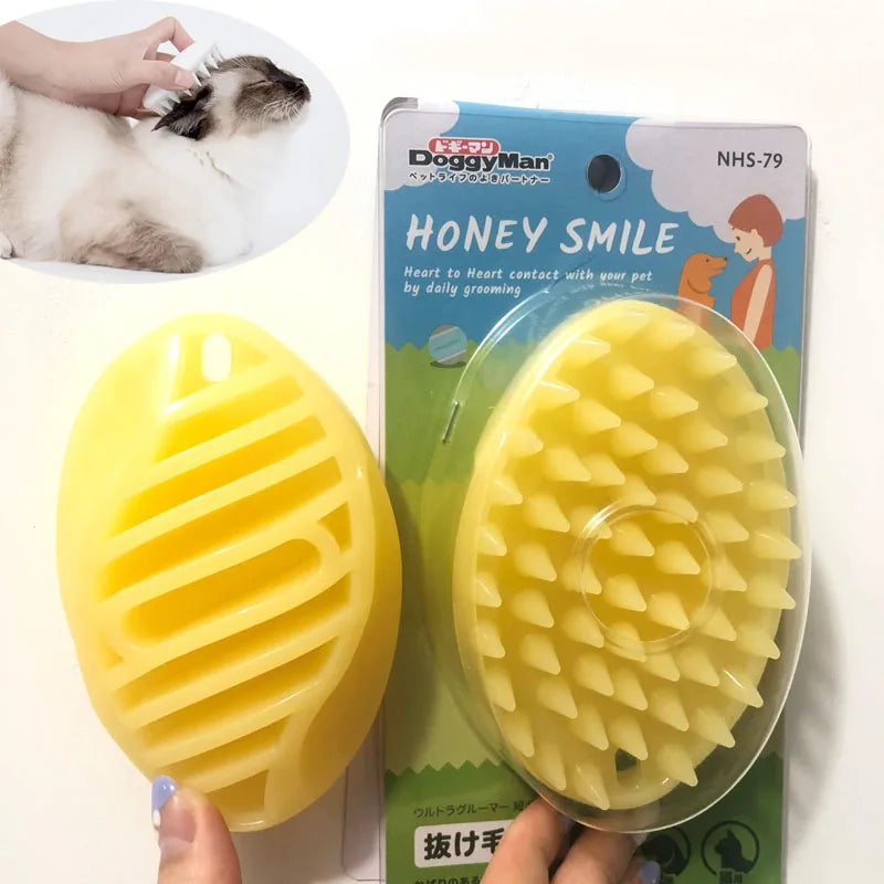 Silicone Dog & Cat Massage Grooming Brush