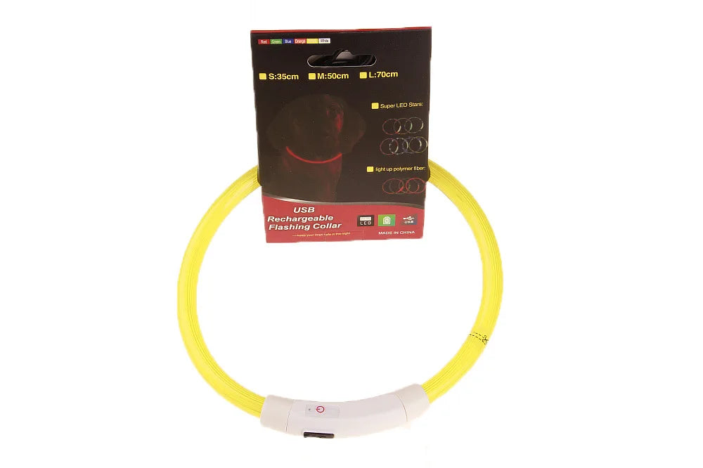 USB Rechargeable Glowing Dog Collar — Night Visibility