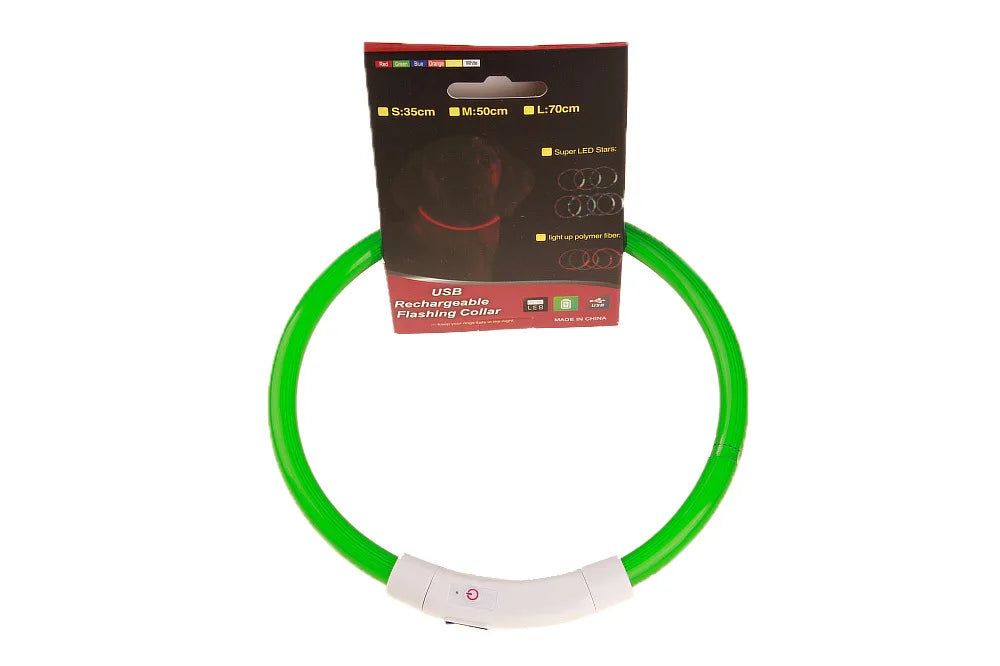 USB Rechargeable Glowing Dog Collar — Night Visibility
