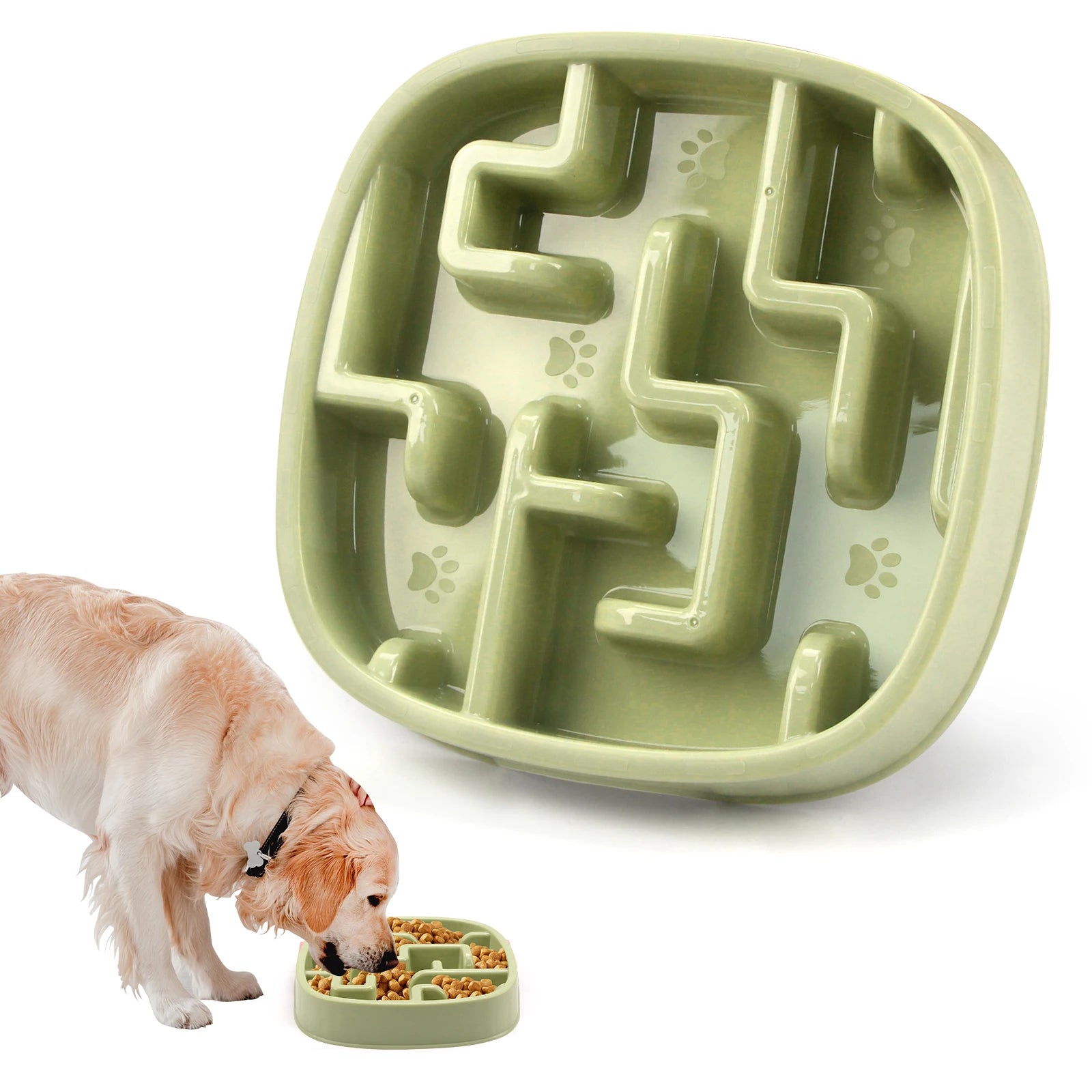 Slow Feeder Dog Bowl — Anti-Gulping Puzzle Bowl