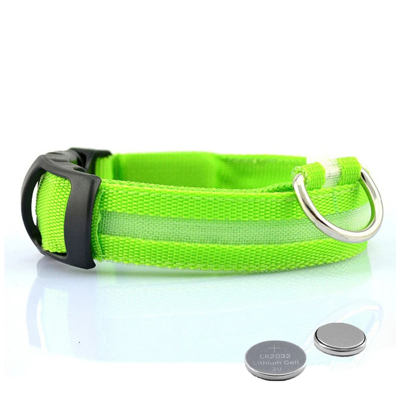 LED Light-Up Dog Collar — Night Safety Collar
