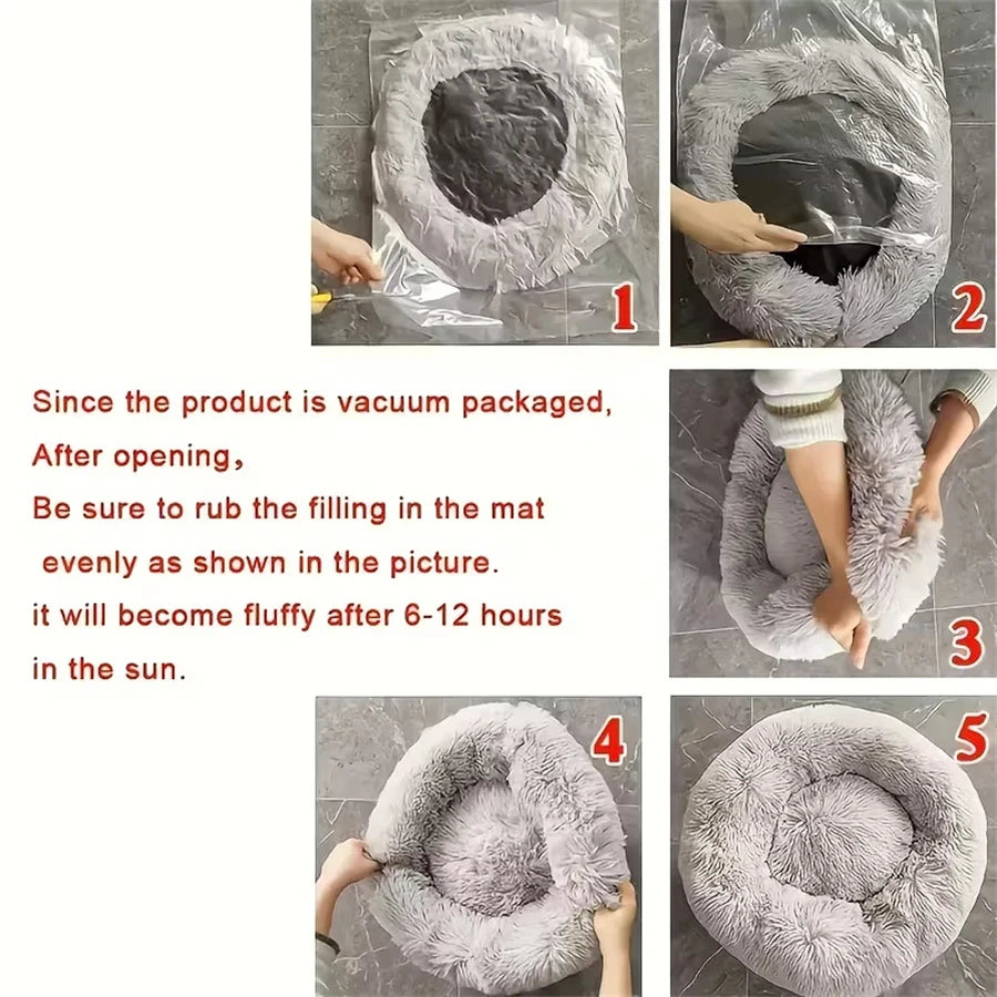 Calming Donut Dog Bed — Plush Anti-Anxiety Pet Bed