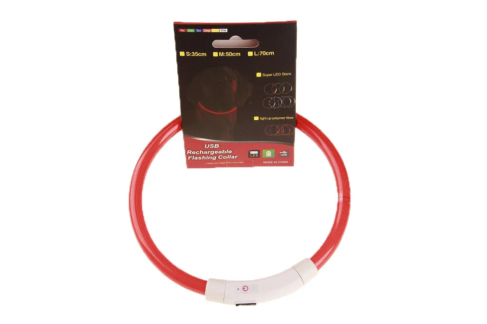 USB Rechargeable Glowing Dog Collar — Night Visibility