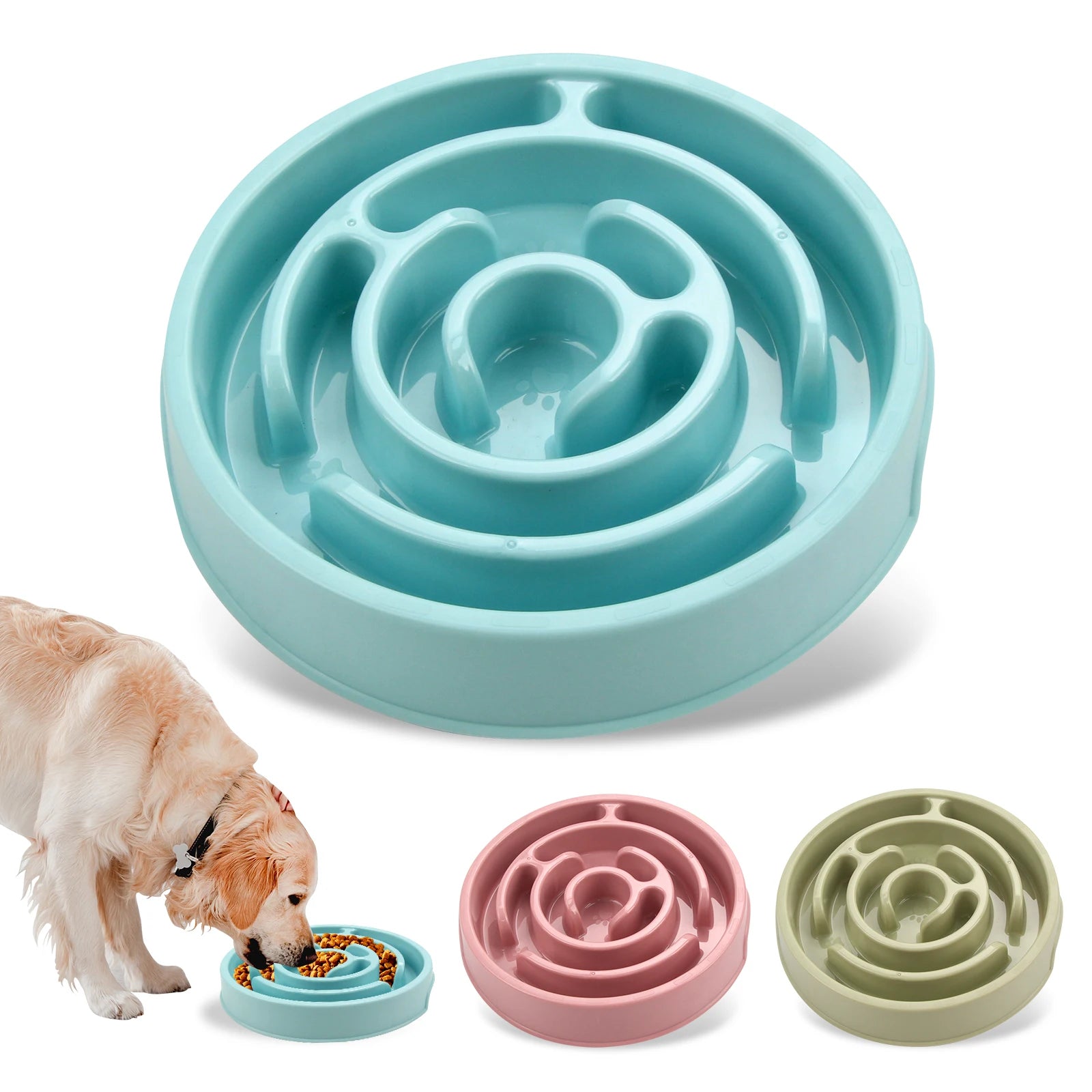 Slow Feeder Dog Bowl — Anti-Gulping Puzzle Bowl