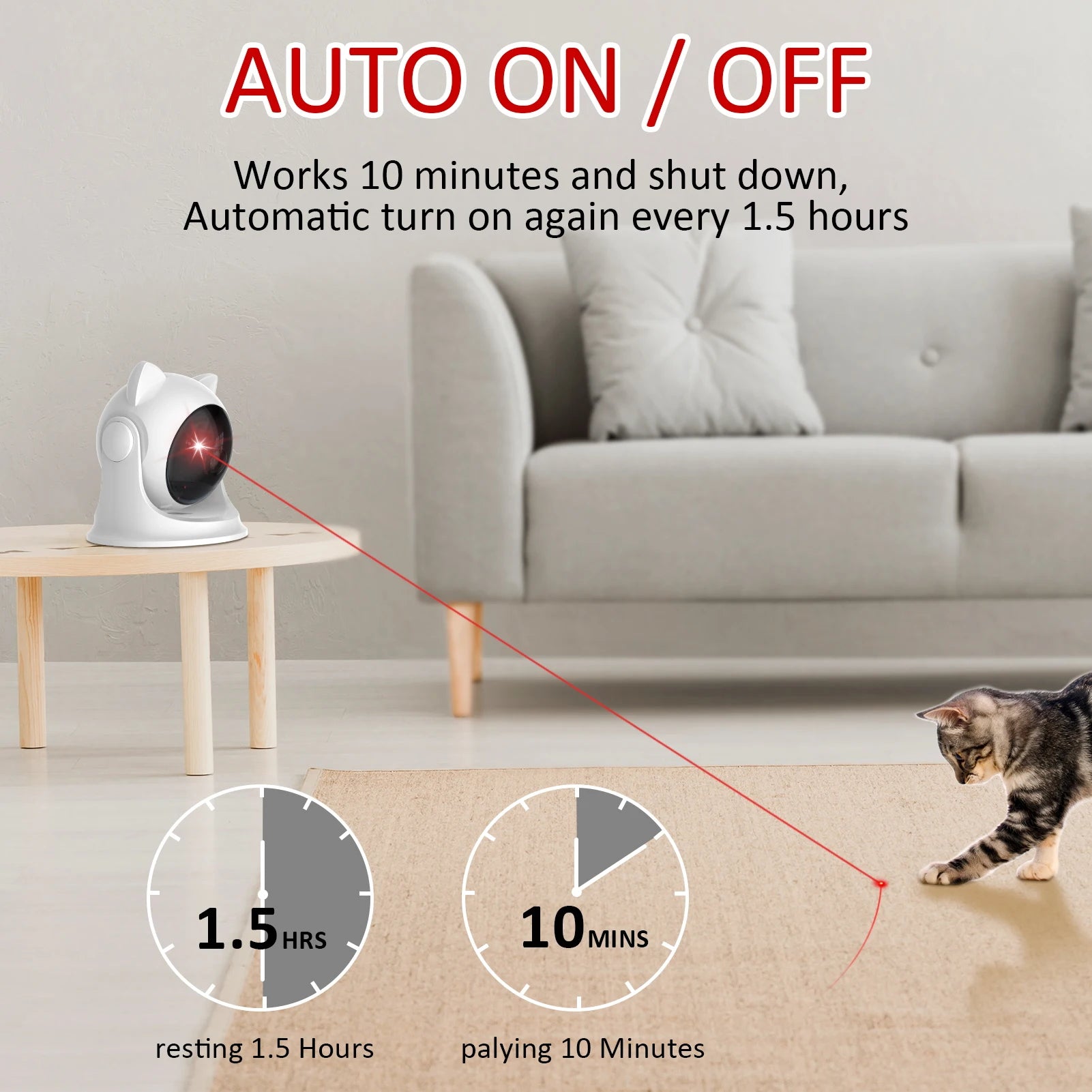 Automatic Laser Toy for Dogs & Cats — Rechargeable